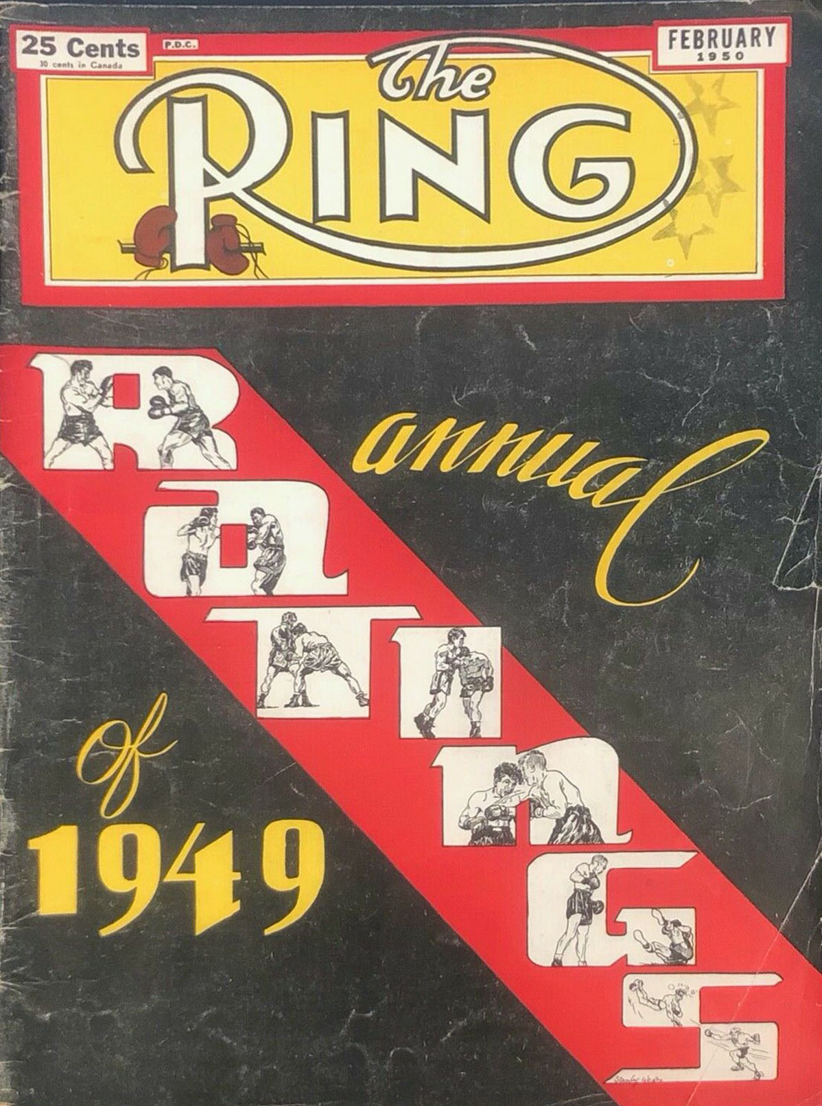 Ring, The February 1950, Ring, The February 1950 American boxing magazine back issue first published in 1922 by Sports & Entertainment Publications.  25 Cents - 30 Cents In Canada ., 25 Cents - 30 Cents In Canada 