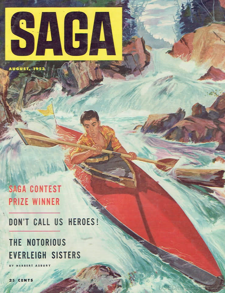 Saga August 1953 magazine back issue Saga magizine back copy 