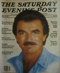 Thomas Selleck magazine cover appearance Saturday Evening Post March 1987