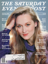 Meryl Streep magazine cover appearance Saturday Evening Post July/August 1989