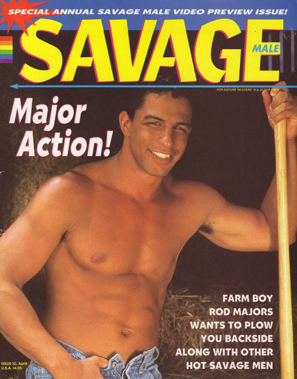 Savage Male # 10 magazine back issue Savage Male magizine back copy savage male porn magazine hot gay porn studs all nude expliit cock pics hard dicks buff dudes naked 