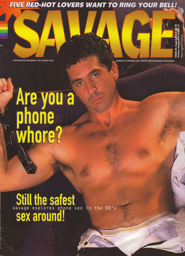 Savage Male # 25 magazine back issue Savage Male magizine back copy savage male magazine 1996 back issues no 25 xxx hot gay porn studs nude buff explicit pixx dirty thr