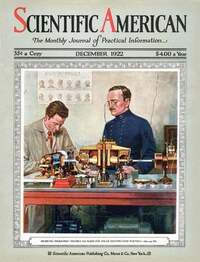 Scientific American December 1922 magazine back issue cover image