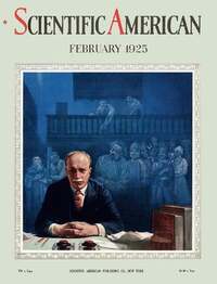 Scientific American February 1925 magazine back issue cover image