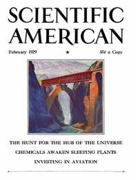 Scientific American February 1929 magazine back issue cover image