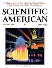 Scientific American February 1930 magazine back issue cover image