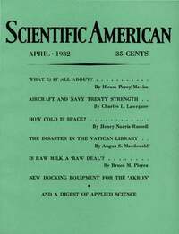 Scientific American April 1932 magazine back issue cover image