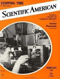 Scientific American February 1940 magazine back issue cover image