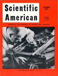 Scientific American October 1943 magazine back issue cover image