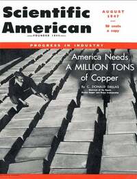 Scientific American August 1947 magazine back issue cover image