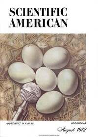 Scientific American August 1972 magazine back issue cover image