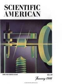 Scientific American January 1986 magazine back issue cover image