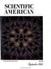 Scientific American September 1986 magazine back issue cover image