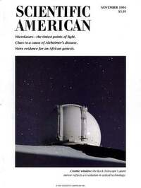 Scientific American November 1991 magazine back issue cover image