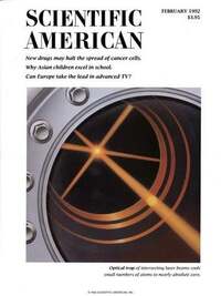 Scientific American February 1992 magazine back issue cover image