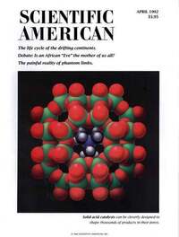 Scientific American April 1992 magazine back issue cover image