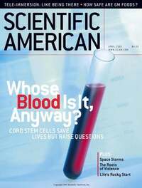 Scientific American April 2001 magazine back issue cover image