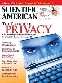 Scientific American September 2008 magazine back issue cover image