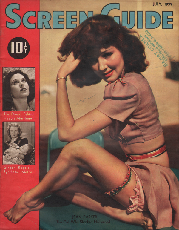 Screen Guide July 1939 magazine back issue Screen Guide magizine back copy Carole Lombard Gable,Ginger Rogers,Hedy Lamarr,Sonja Henie,Valentino,Cesar Romero,Joan Bennett 