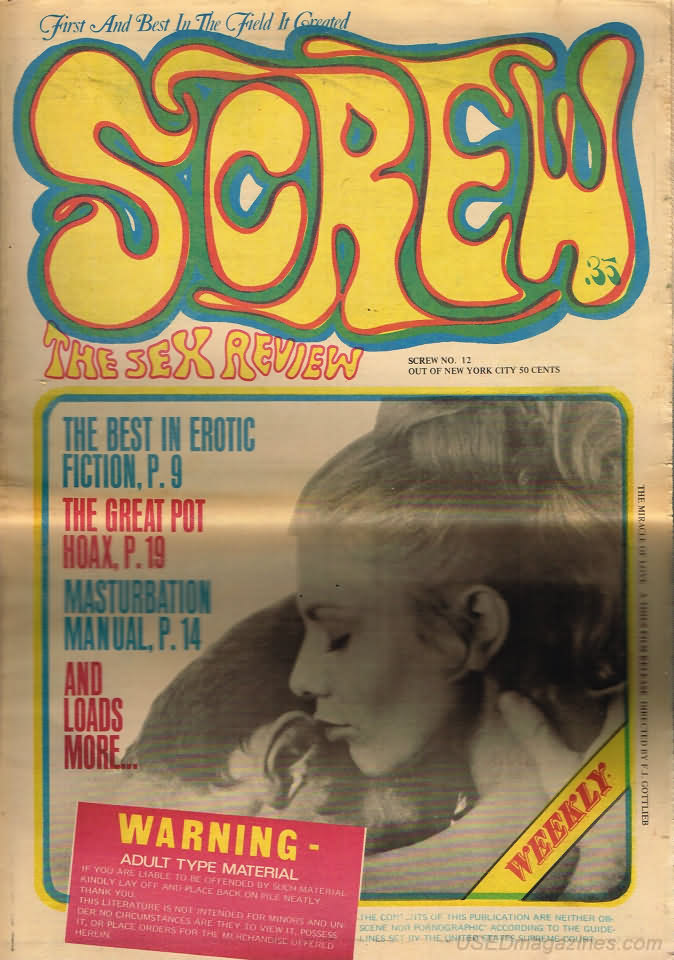Screw # 12 magazine back issue Screw magizine back copy 