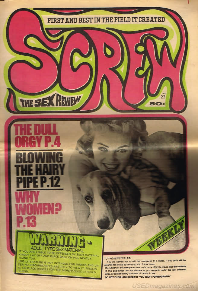Screw # 22 magazine back issue Screw magizine back copy 