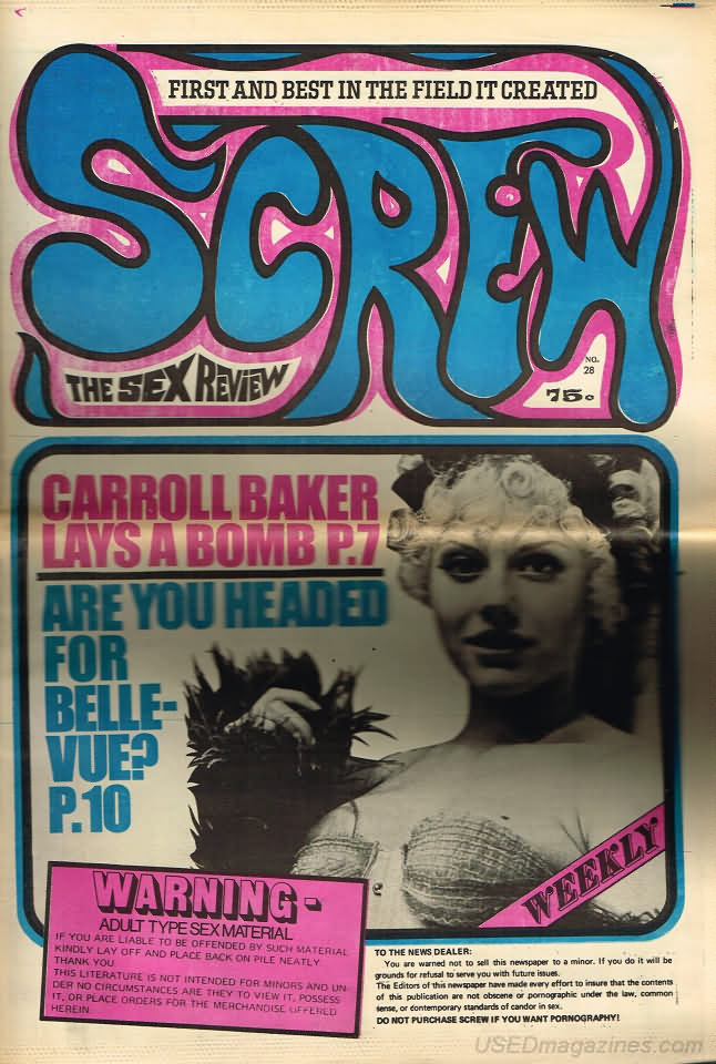 Screw # 28 magazine back issue Screw magizine back copy 