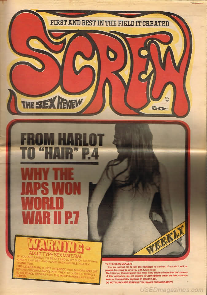 Screw # 29 magazine back issue Screw magizine back copy 