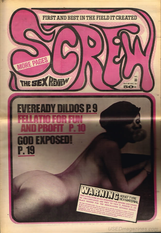 Screw # 33 magazine back issue Screw magizine back copy 