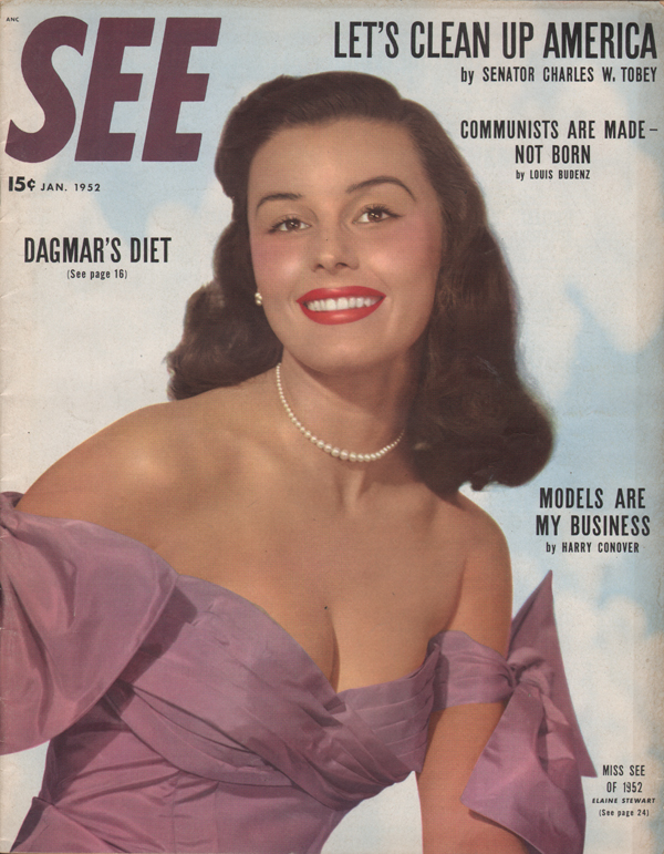 See January 1952 magazine back issue See magizine back copy Shelley winters,CAPERS AT CANNES,Dagmar's Diet,Clean Up America,STEVE ALLEN,DESERT JUSTICE 