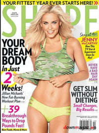 Jenny McCarthy magazine cover appearance Shape January/February 2013