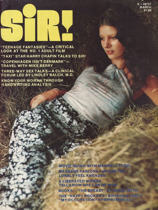 Sir March 1973 magazine back issue Sir magizine back copy teenaged fantasies harry chapin three way sex talks know your woman through handwritting analysis ma