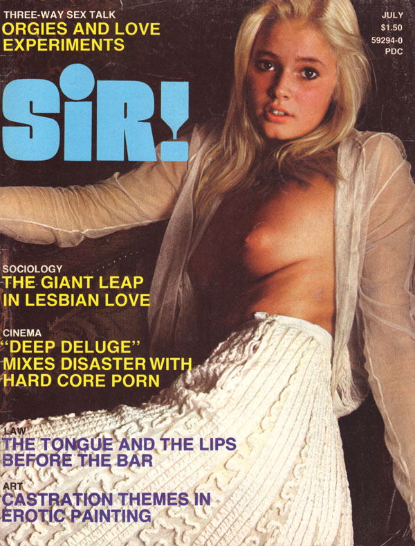 Sir July 1975 magazine back issue Sir magizine back copy sir! magazine 1975 back issues three-way sex explicit classic 70s erotic pictorials topless ladies s
