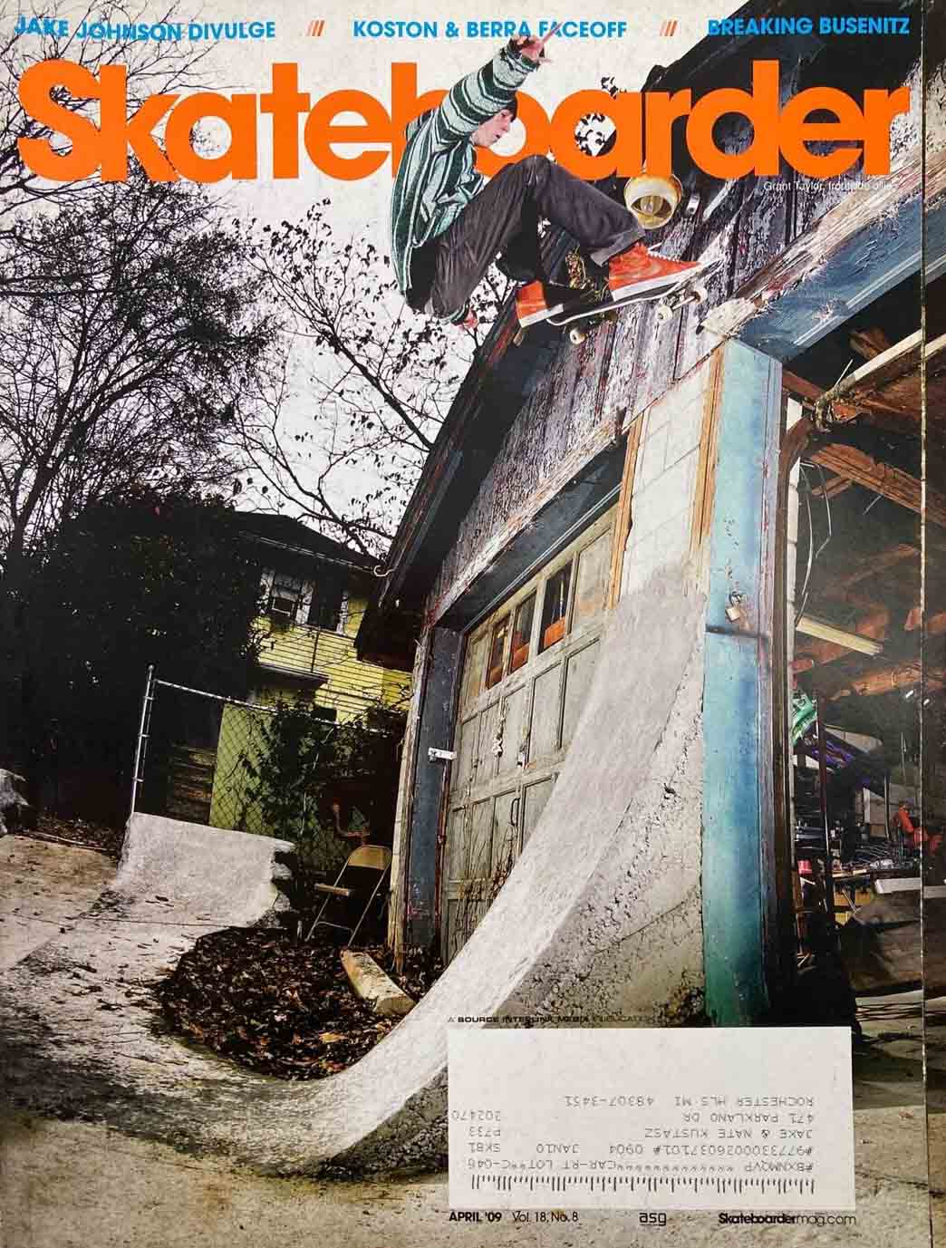 SkateBoarder Vol. 18 # 8 magazine back issue SkateBoarder magizine back copy 
