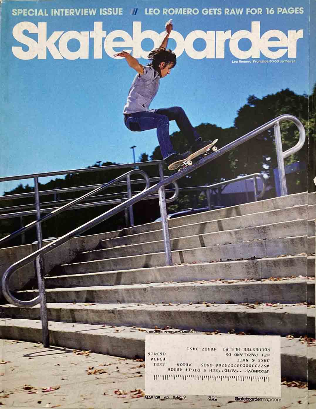 SkateBoarder Vol. 18 # 9 magazine back issue SkateBoarder magizine back copy 