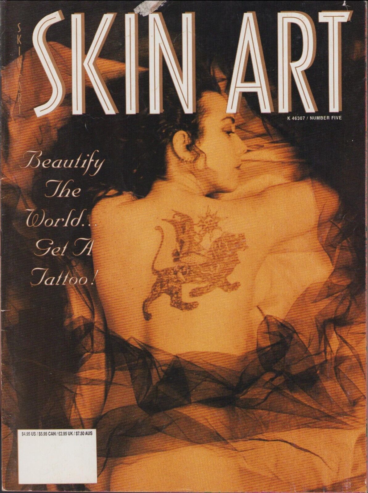 Skin Art # 5 magazine back issue Skin Art magizine back copy 
