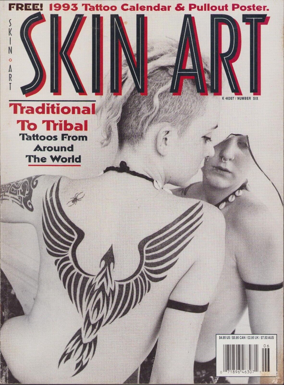 Skin Art # 6 magazine back issue Skin Art magizine back copy 