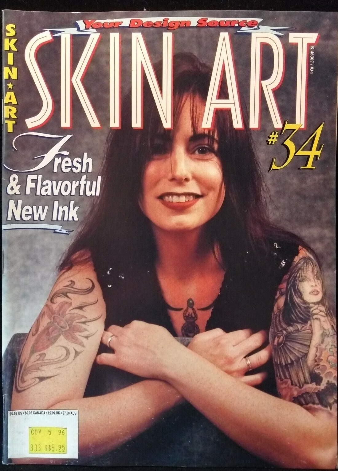 Skin Art # 34 magazine back issue Skin Art magizine back copy 