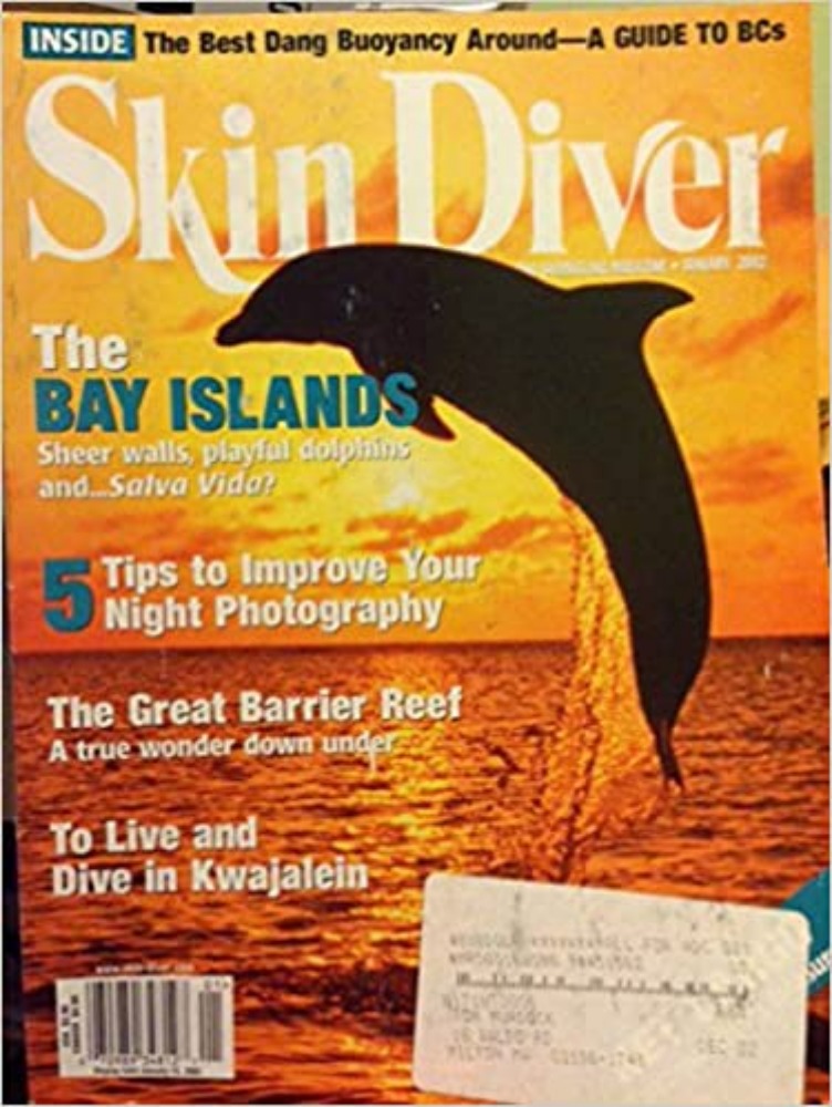 Skin Diver January 2002 magazine back issue Skin Diver magizine back copy 