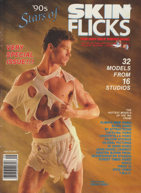 Skin Flicks September 1990 magazine back issue Skin Flicks magizine back copy 