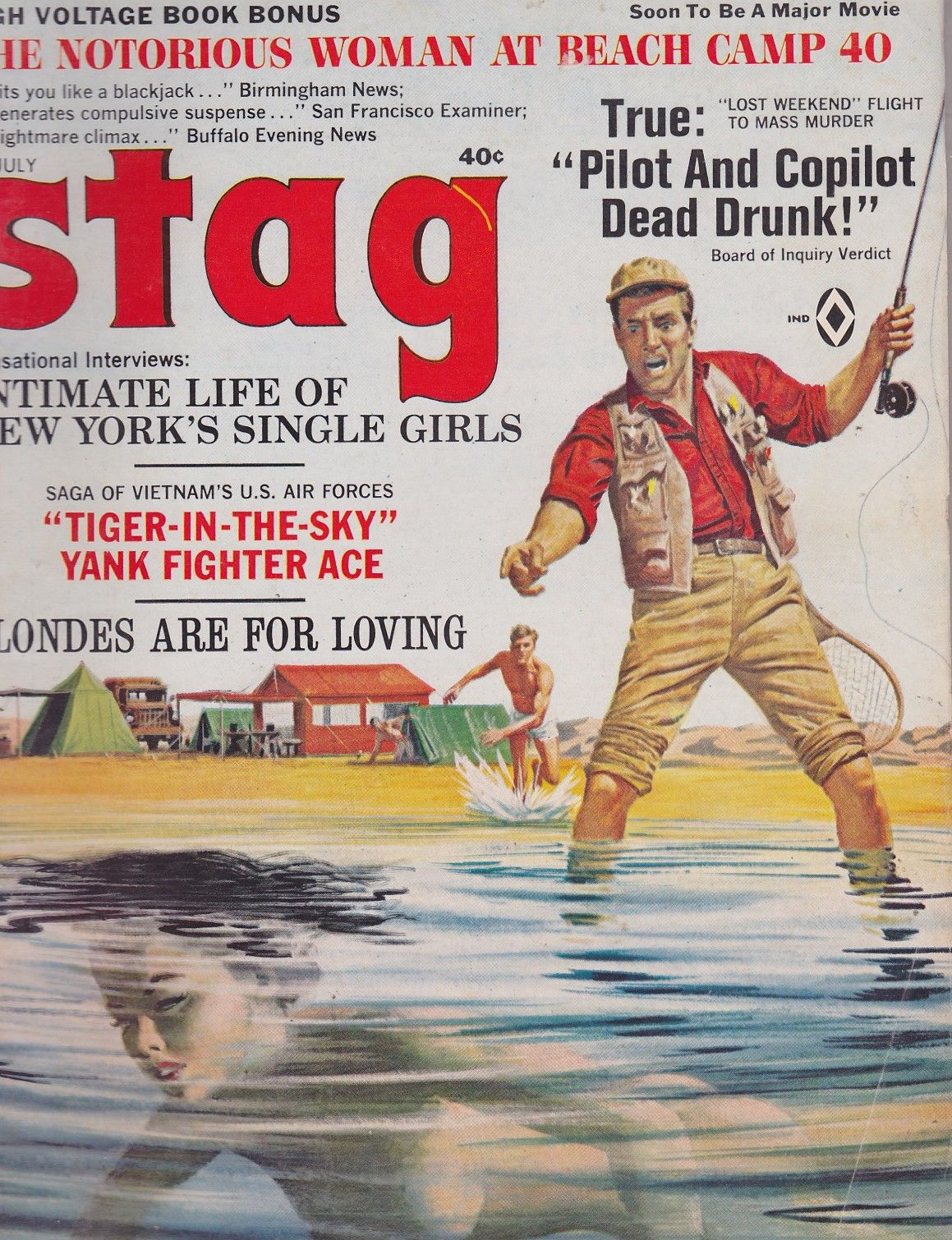 Stag July 1967 magazine back issue Stag magizine back copy Stag July 1967 Magazine for Men Adult Back Issue Published by Leeds Publishing Corp. The Notorious Woman At Beach Camp 40.