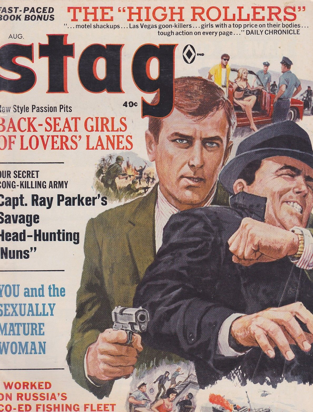 Stag August 1967 magazine back issue Stag magizine back copy Stag August 1967 Magazine for Men Adult Back Issue Published by Leeds Publishing Corp. Fast - Paced Book Bonus.