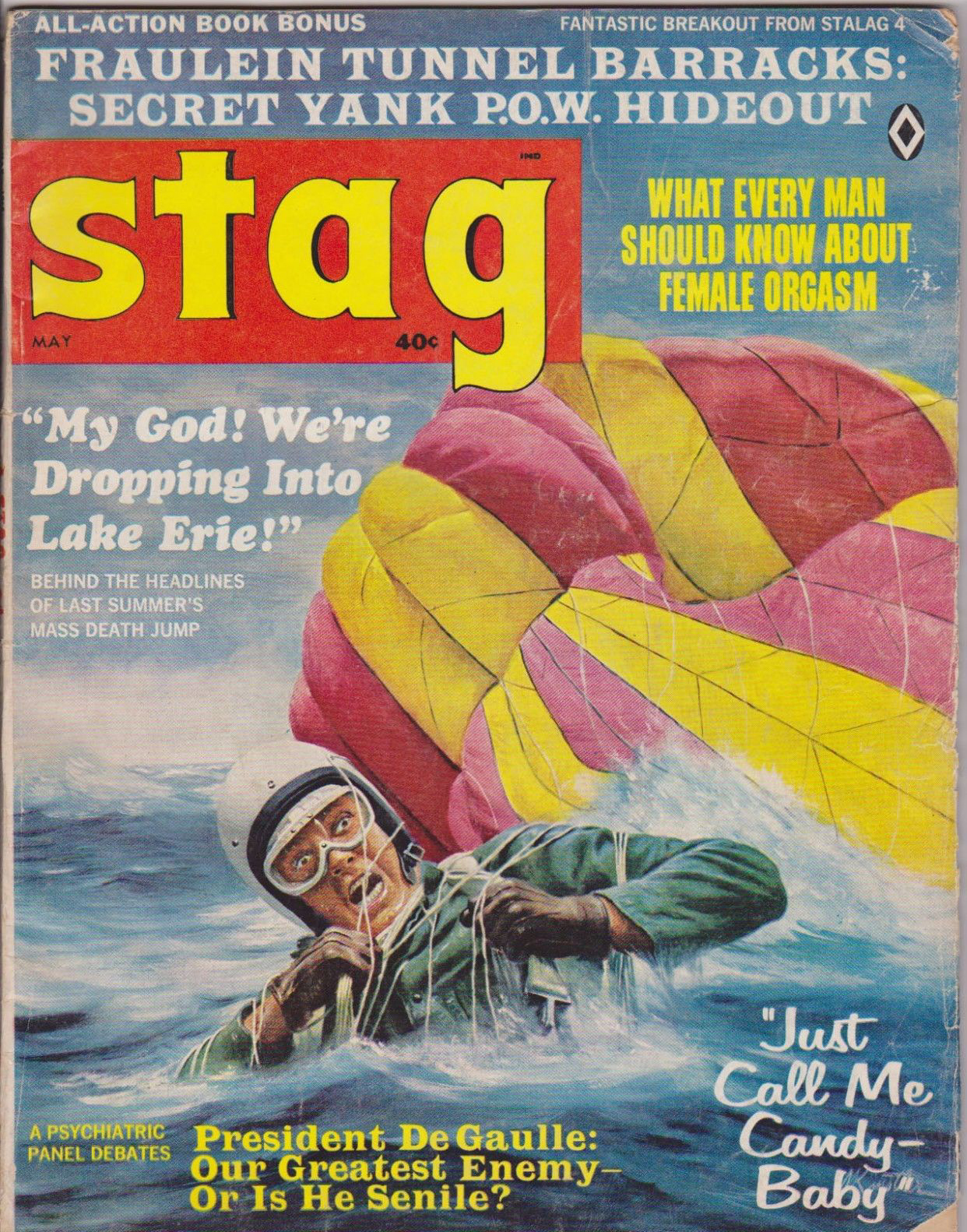 Stag May 1968 magazine back issue Stag magizine back copy Stag May 1968 Magazine for Men Adult Back Issue Published by Leeds Publishing Corp. Fraulein Tunnel Barracks: Secret Yank P.O.W. Hideout.