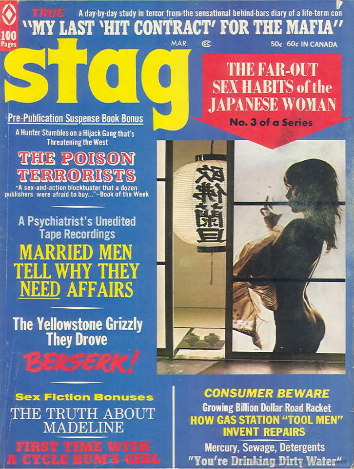 Stag March 1971 magazine back issue Stag magizine back copy Stag March 1971 Magazine for Men Adult Back Issue Published by Leeds Publishing Corp. My Last Hit Contract For The Mafia.