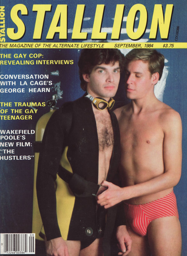 Stallion September 1984 magazine back issue Stallion magizine back copy the gay cop revealing interviews conversation with la cage george hearn the traumas of the gay teena
