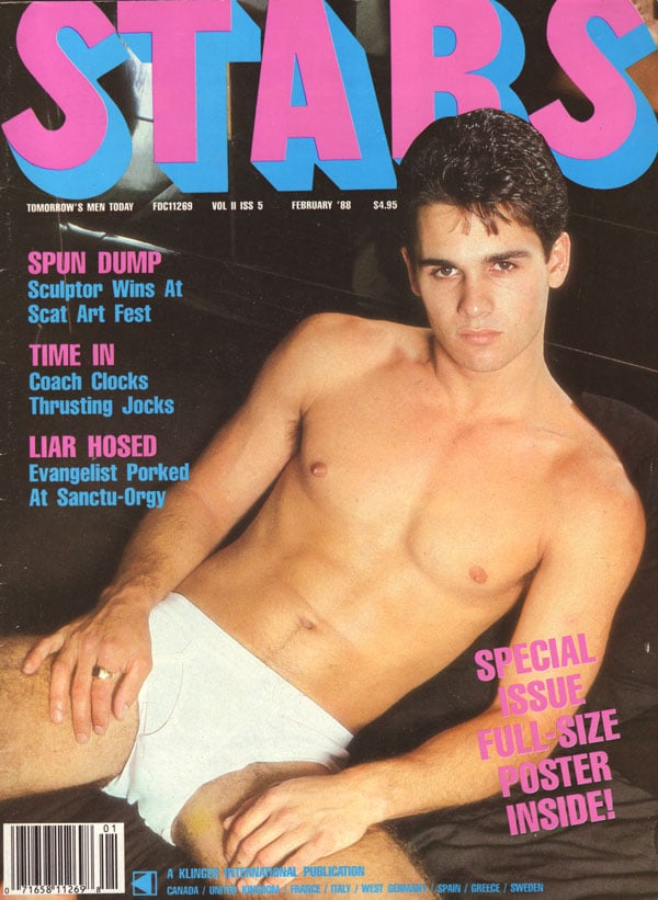 Stars February 1988 magazine back issue Stars magizine back copy stars magazine 80s gay porn mag hot horny men nude xxx explicit big hard cocks back issues sex pix