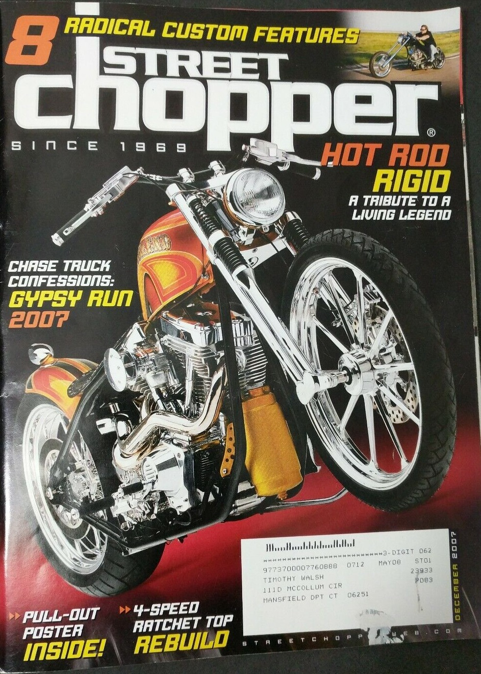Street Chopper December 2007 magazine back issue Street Chopper magizine back copy 