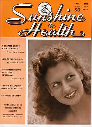 Sunshine & Health April 1948 magazine back issue Sunshine & Health magizine back copy 