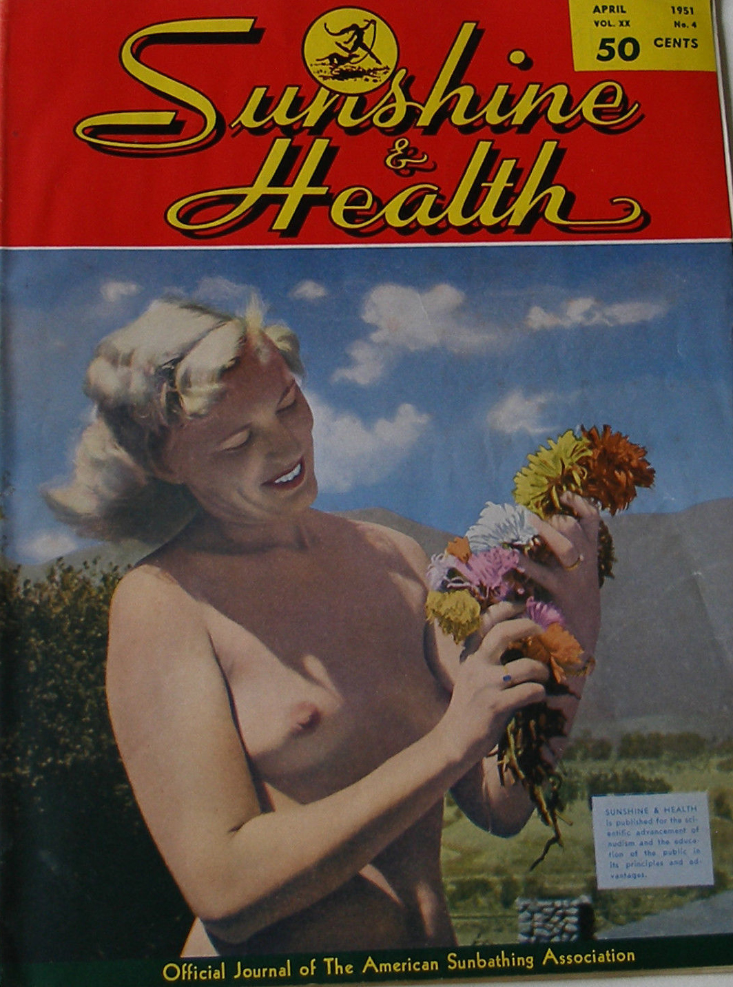 Sunshine & Health April 1951 magazine back issue Sunshine & Health magizine back copy 