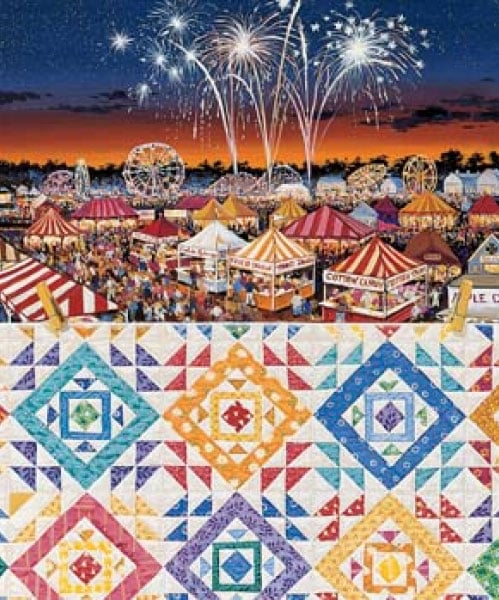 Country Fair painted by Rebecca Barker 1000 piece jigsaw puzzle manufactured by suns out country-fair-sunsout