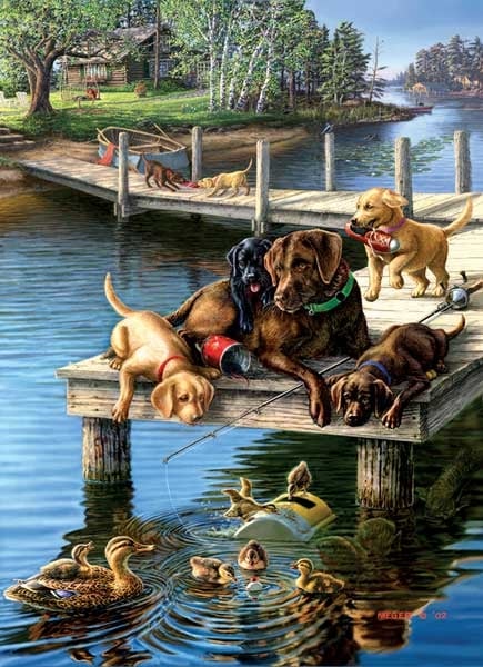 Summer School painted by James Meger 1000 piece jigsaw puzzle manufactured by suns out summer-school-sunsout